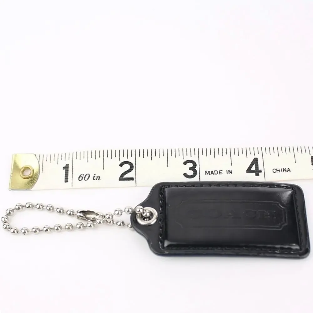 Coach Black Patent Leather Silver Chain Bag Charm